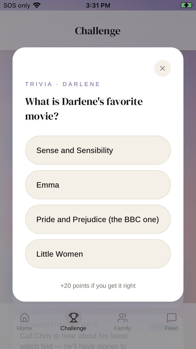 Trivia question about a family member